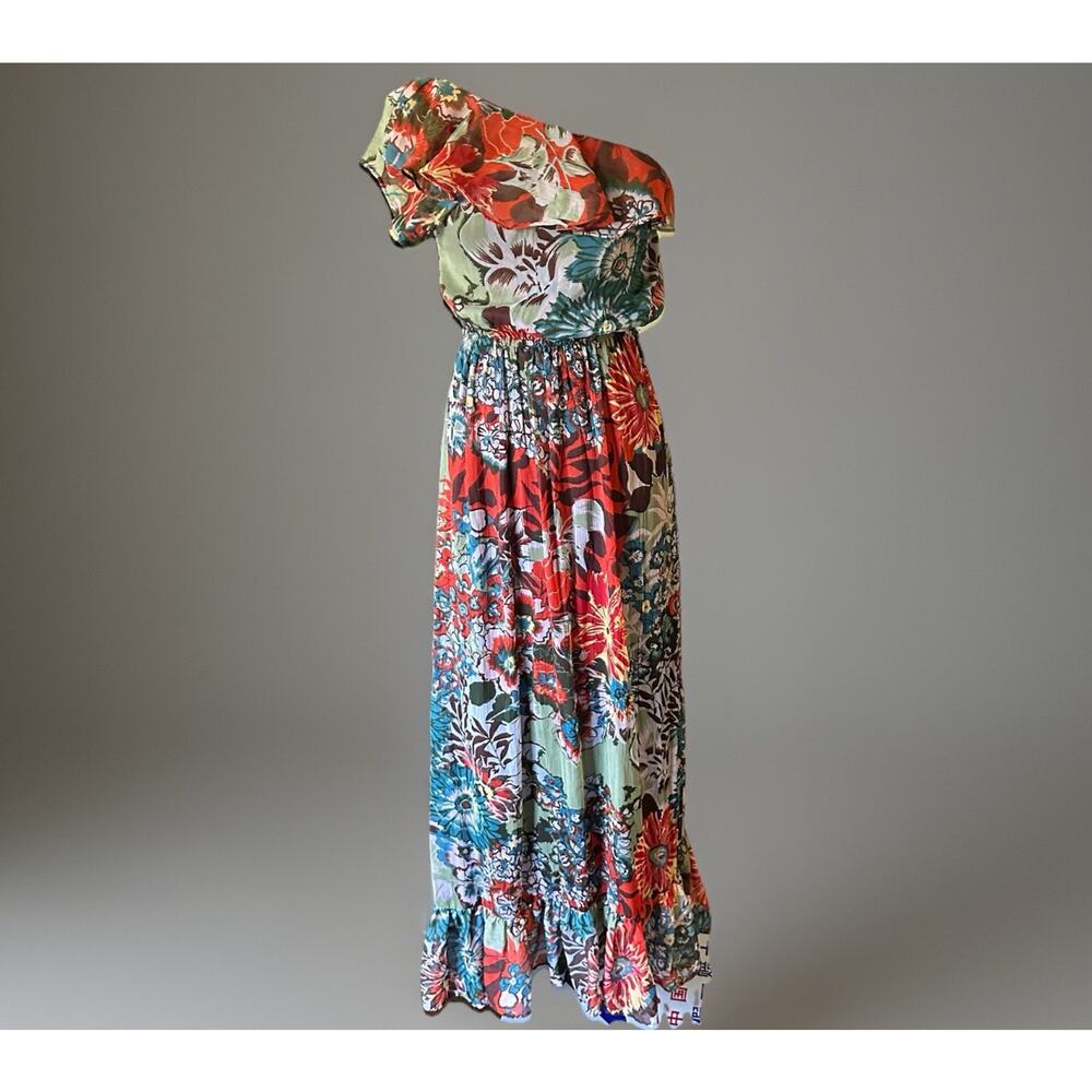 American Rag Dress Maxi S One Shoulder Boho one tier Lined